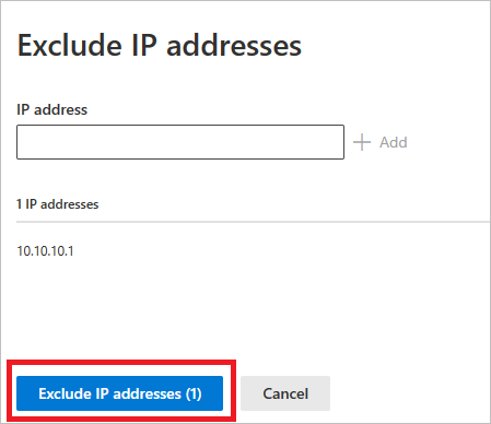 Excluez les adresses IP.