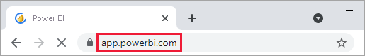 A screenshot that shows a browser with the Power BI web address in the address bar.