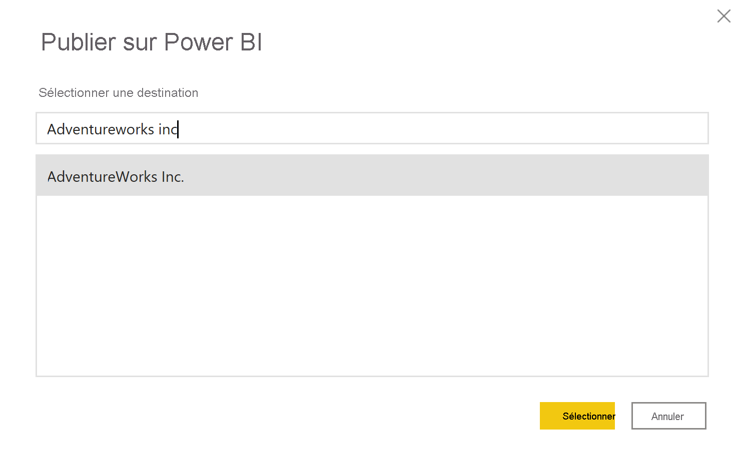 Screenshot of publishing the report to the Power BI service.