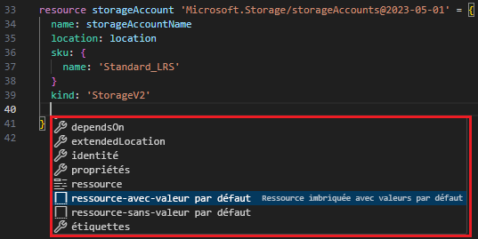 Capture d’écran de l’ajout de propriétés supplémentaires.