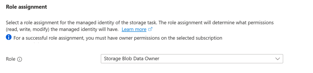 Capture d’écran de la section Attribution de rôle du volet Affectation.