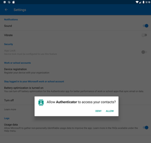 Capture d'écran de la fenêtre de confirmation d'accès autorisée de l'application Microsoft Authenticator.