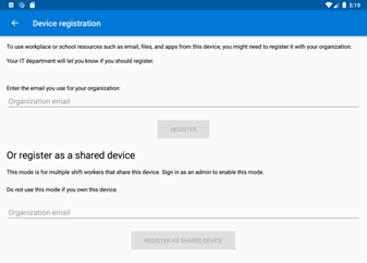 Capture d’écran de la fenêtre d’inscription de l’appareil Microsoft&nbsp;Authenticator dans l’application.