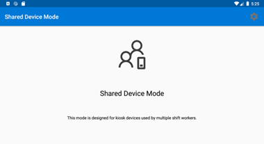 Capture d’écran de l’application Microsoft&nbsp;Authenticator affichant le mode Appareil partagé activé.