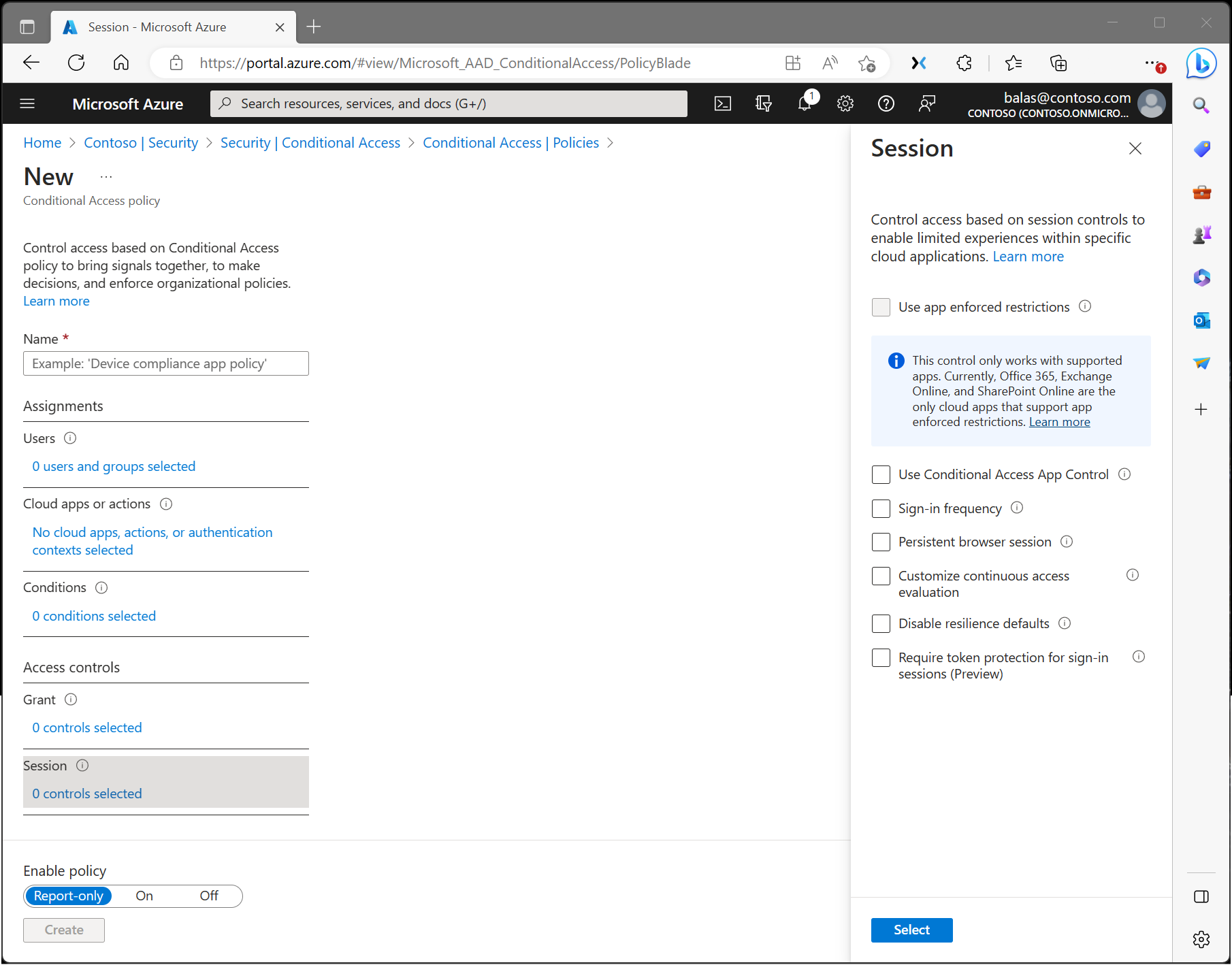 Capture d’écran d’une stratégie d’accès conditionnel avec un contrôle d’octroi nécessitant une authentification multifacteur.