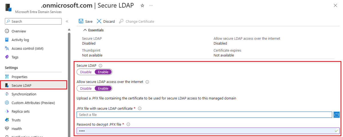 Activer le protocole LDAP sécurisé pour un domaine managé dans le centre d'administration Microsoft Entra