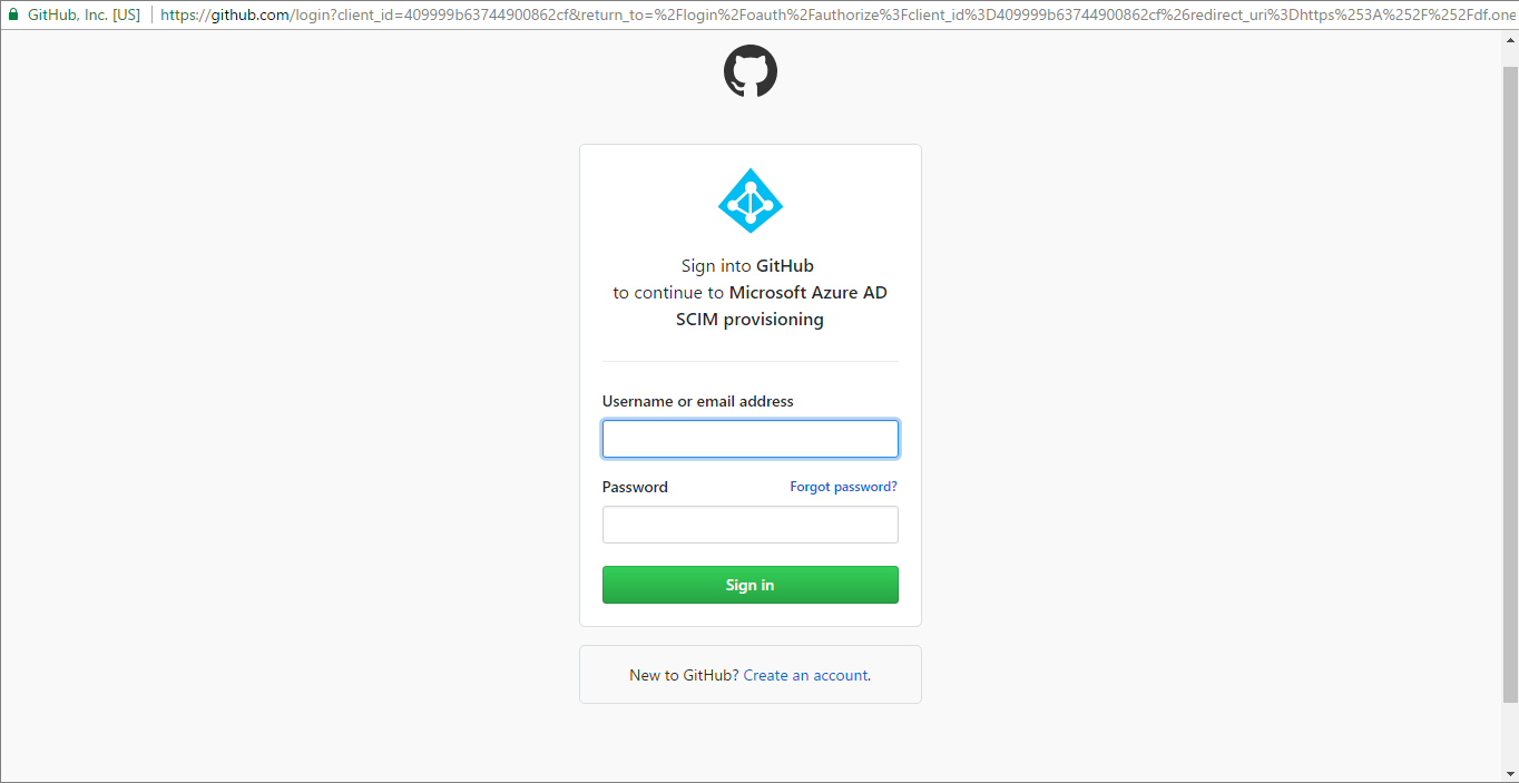 Screenshot affiche la page de connexion pour GitHub.