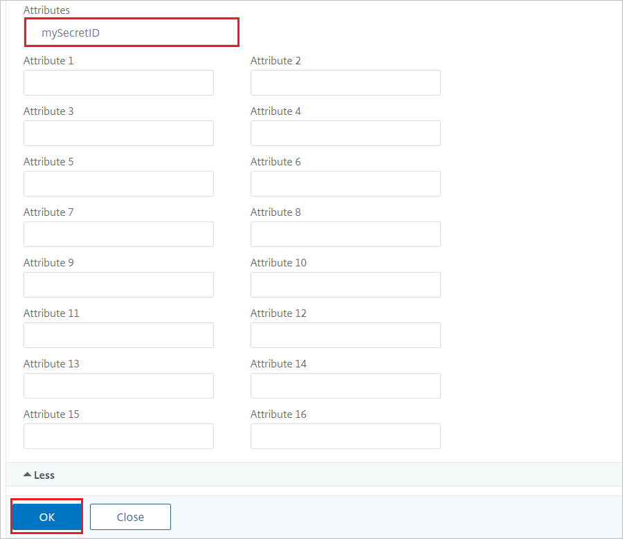 Configuration de Citrix ADC - Volet Attributs