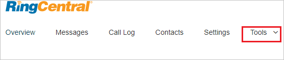 Capture d’écran montrant Les outils sélectionnés à partir du site d’entreprise RingCentral.
