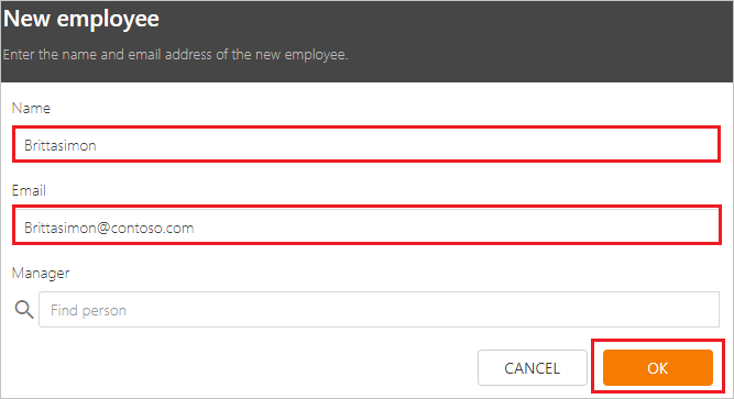 Capture d’écran montrant le nouvel utilisateur Workteam.