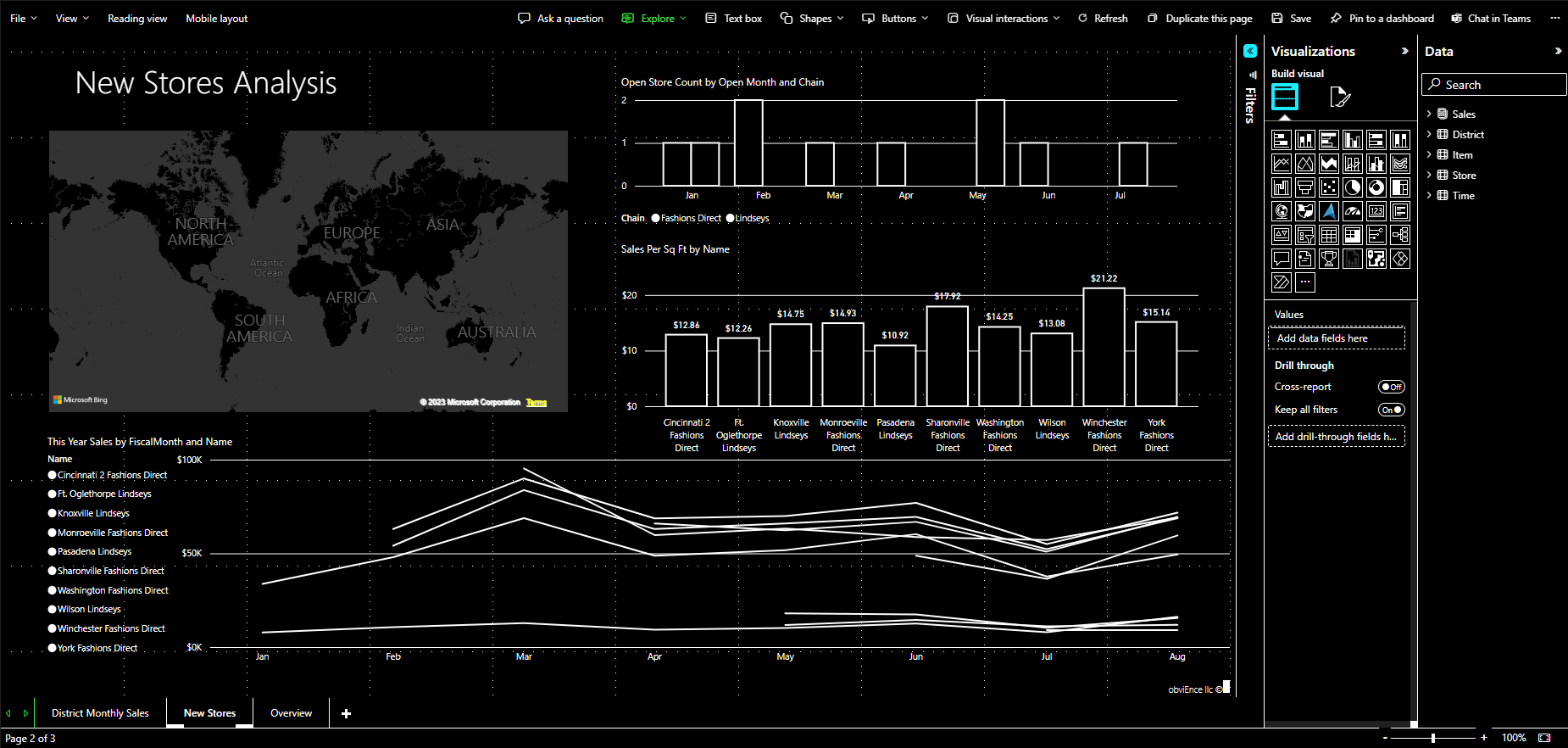Capture d’écran des paramètres de contraste élevé sur le service Power BI.