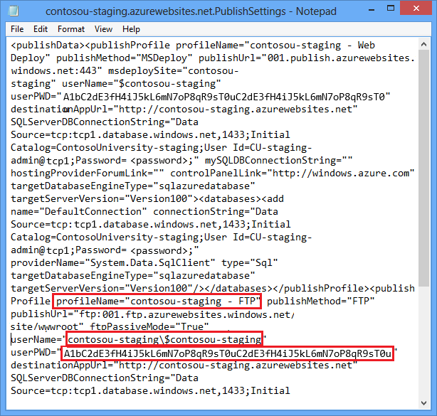 Informations d’identification FTP