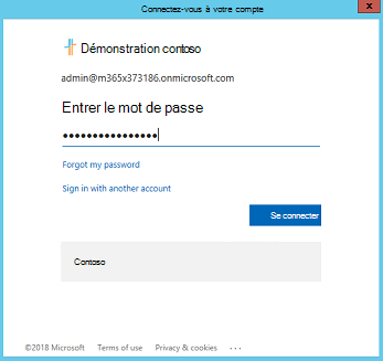 Windows pour vous connecter à un compte Microsoft Entra.