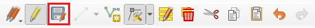 Capture d’écran du bouton Enregistrer les modifications sur la barre d’outils de numérisation.