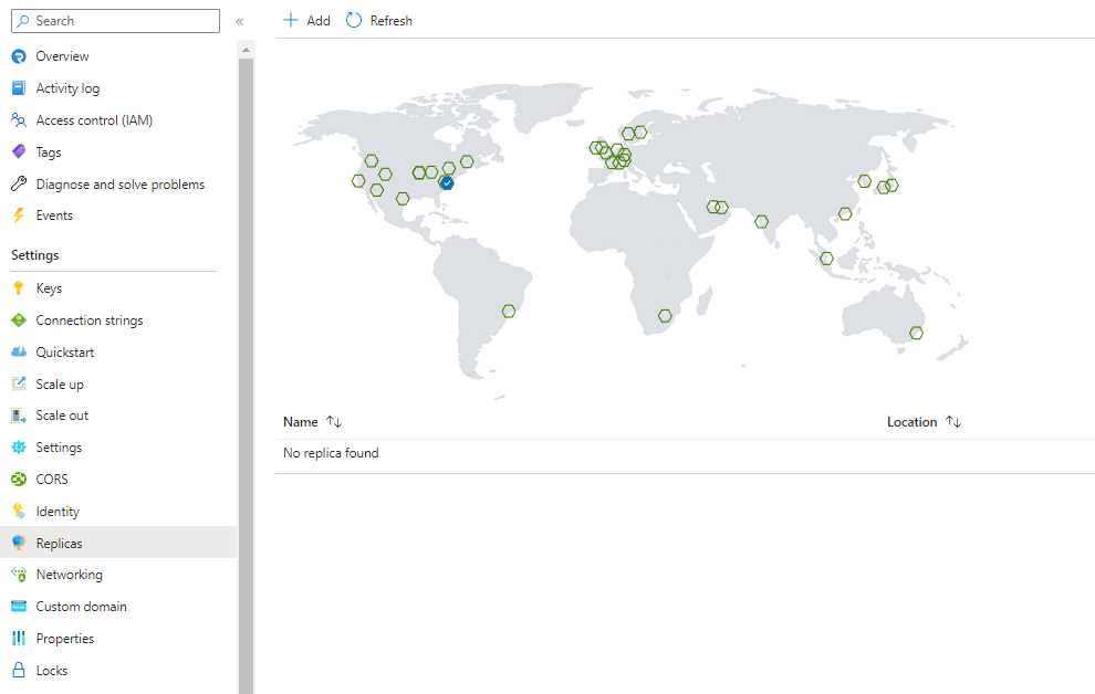 Capture d’écran de la création d’un réplica pour Azure SignalR dans le portail.