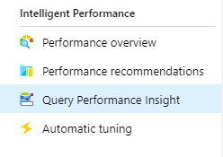 Capture d’écran de l’analyse des performances des requêtes dans le menu des ressources du portail Azure.