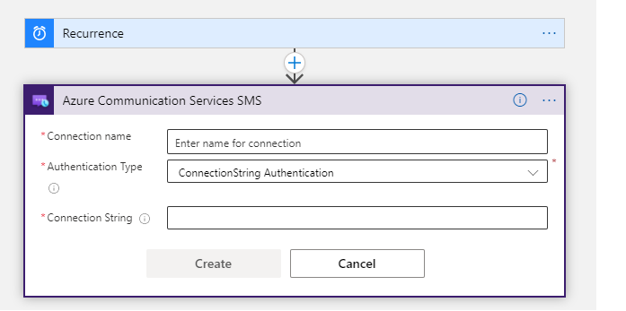 Capture d’écran montrant la configuration de l’authentification ConnectionString.