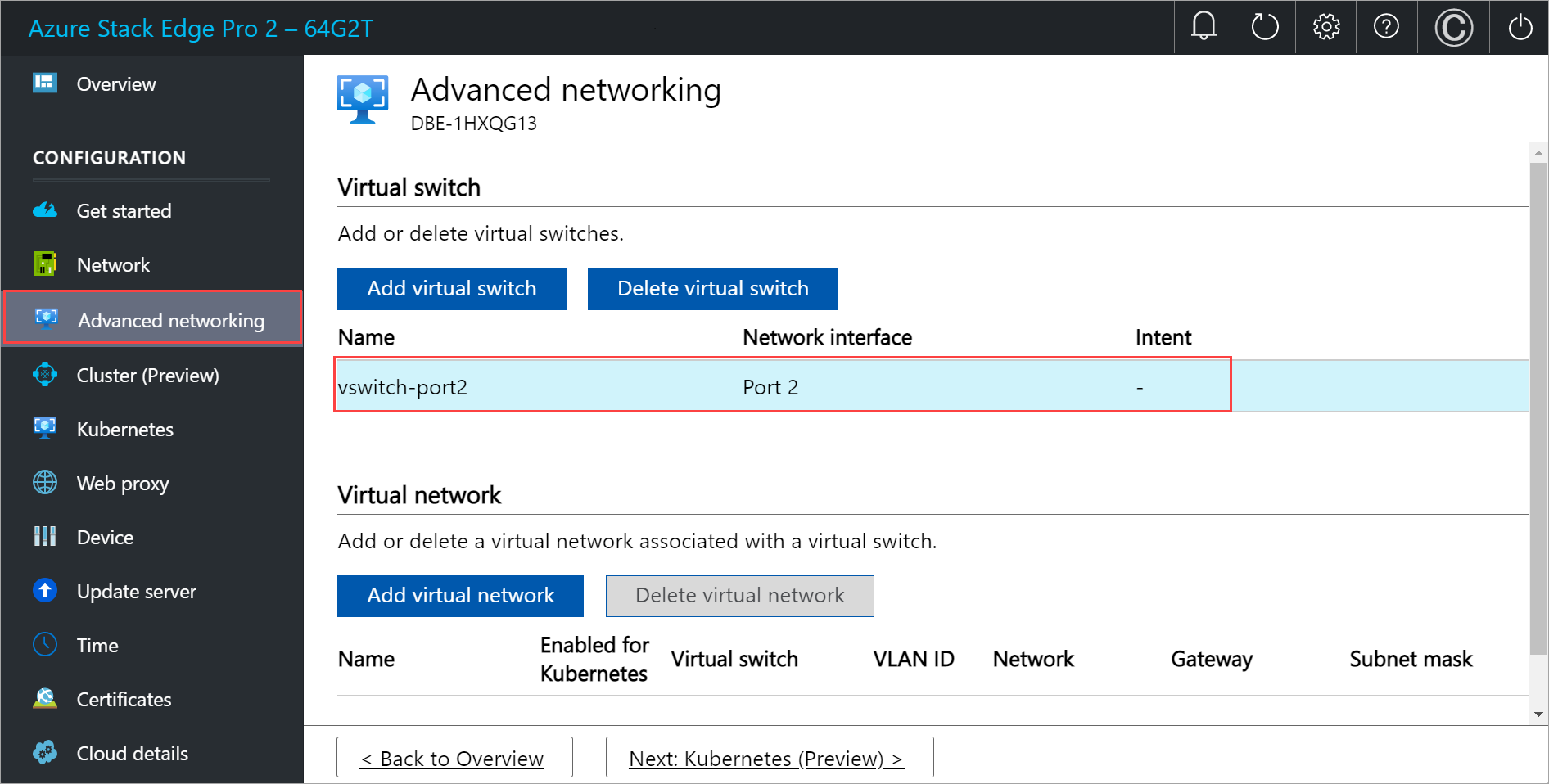 Capture d’écran de la page Configurer le calcul dans Mise en réseau avancée de l’interface utilisateur locale 3.