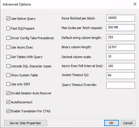 Options avancées