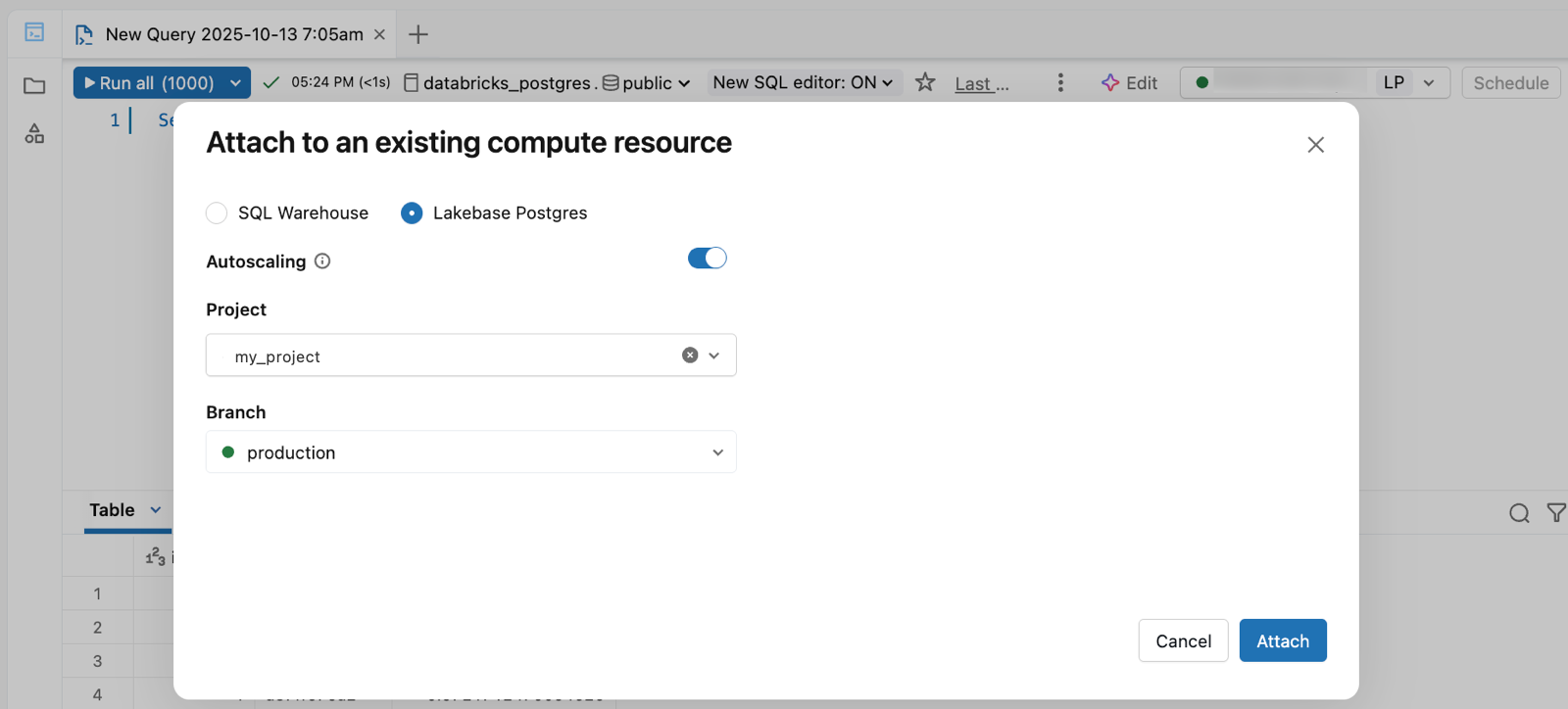 Connecter au projet et à la branche LKB