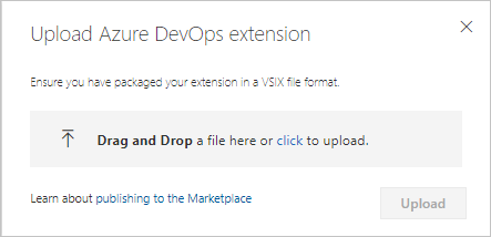 Capture d’écran montrant le chargement de la nouvelle extension pour Azure DevOps.