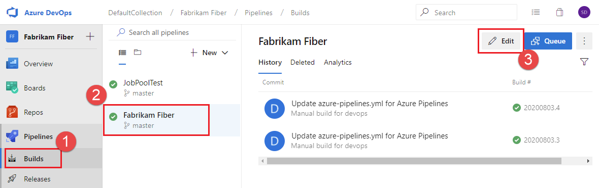 Détails du pipeline dans Azure DevOps Server 2019