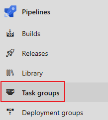 Capture d'écran de l'élément de menu du groupe de tâches.