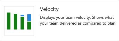 Capture d’écran du widget De vélocité d’équipe.