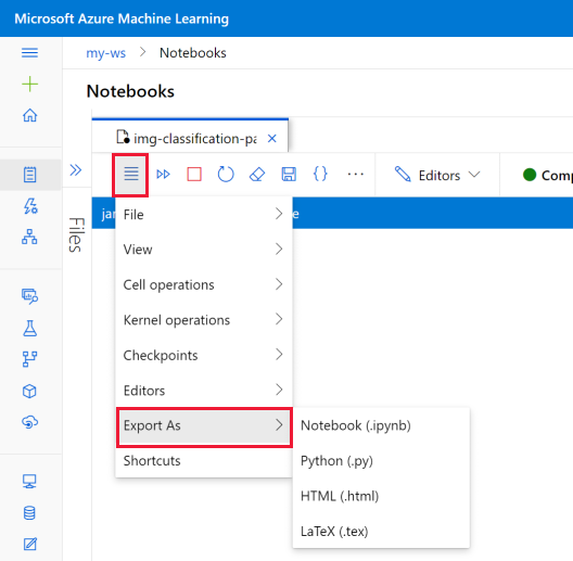 Export a notebook to your computer