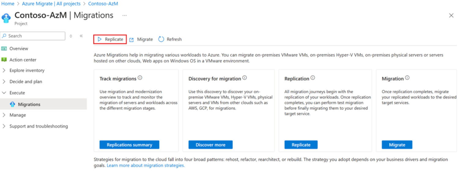 Capture d’écran de l’option Répliquer sélectionnée.