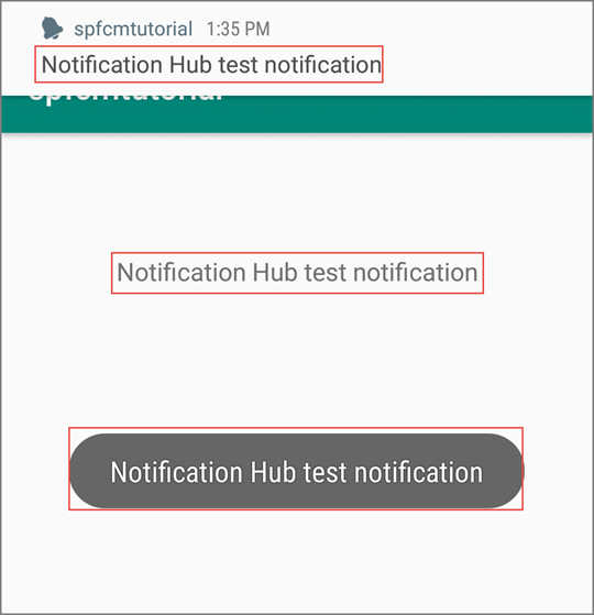 Message de notification sur l’appareil