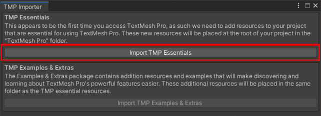 Importer des ressources TextMesh Pro