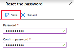 Capture d’écran du portail Azure pour réinitialiser votre mot de passe et l’enregistrer dans Azure Database pour PostgreSQL