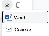 Capture d’écran montrant les options d’exportation pour les sessions partagées.