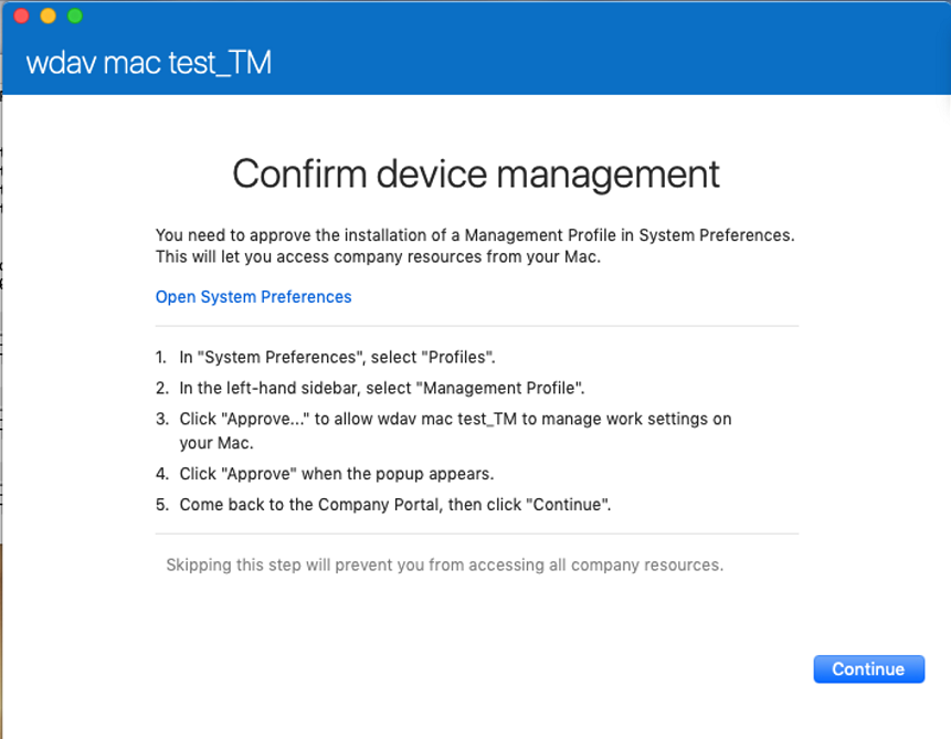 Capture d’écran montrant la page Gestion des appareils confirmée