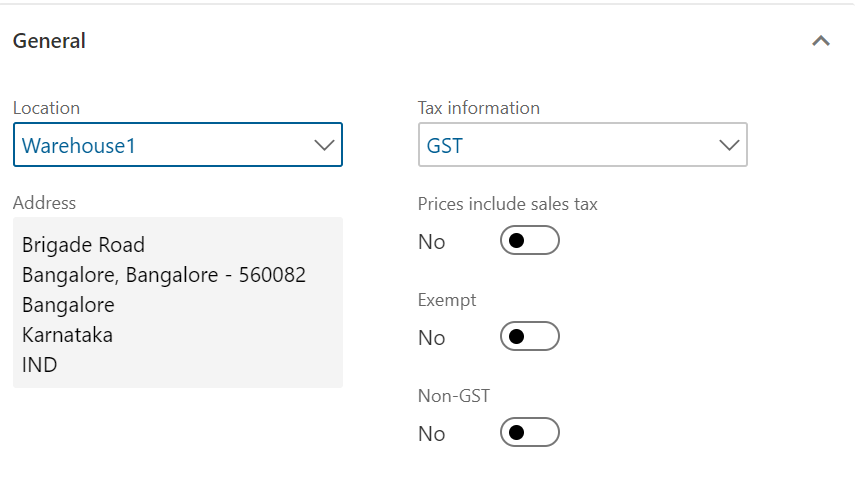 Tax information dialog box.