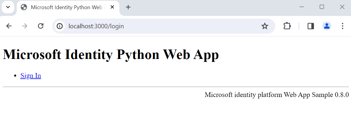 Capture d’écran de l’exemple de page de connexion de l’application web flask.