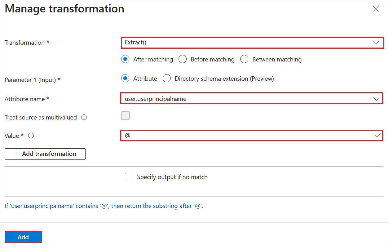 Administrateur Capture d’écran montrant les attributs du portail Azure.