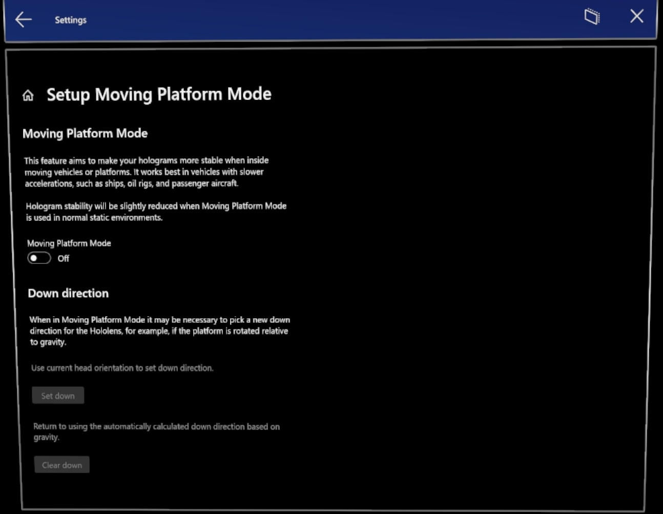 Page Mode de plateforme mobile