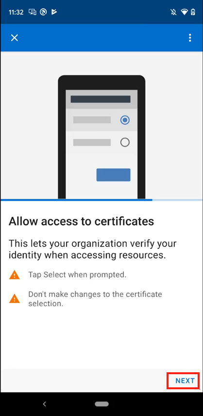 Capture d’écran de l’invite « Les certificats sont prêts »