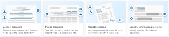 Capture d’écran de la page Options de création de modèle montrant les options de modèle prédéfinies.