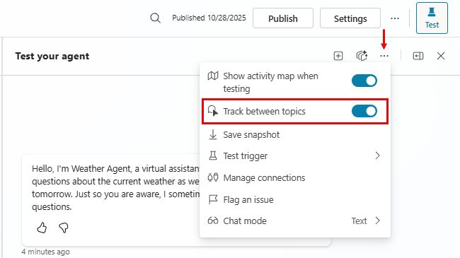 Capture d’écran de l’option pour effectuer le suivi des rubriques.