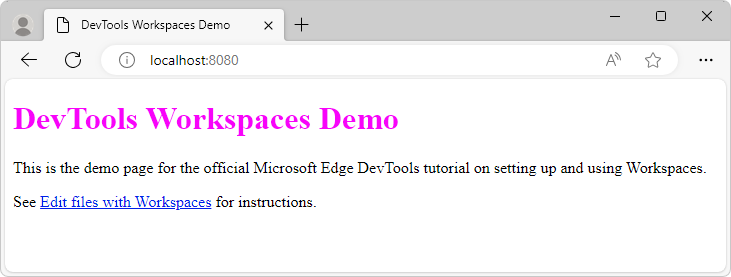 Démonstration des espaces de travail DevTools