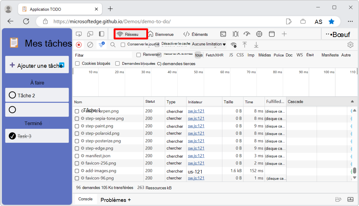 Ordre personnalisé des DevTools dans une barre d’outils
