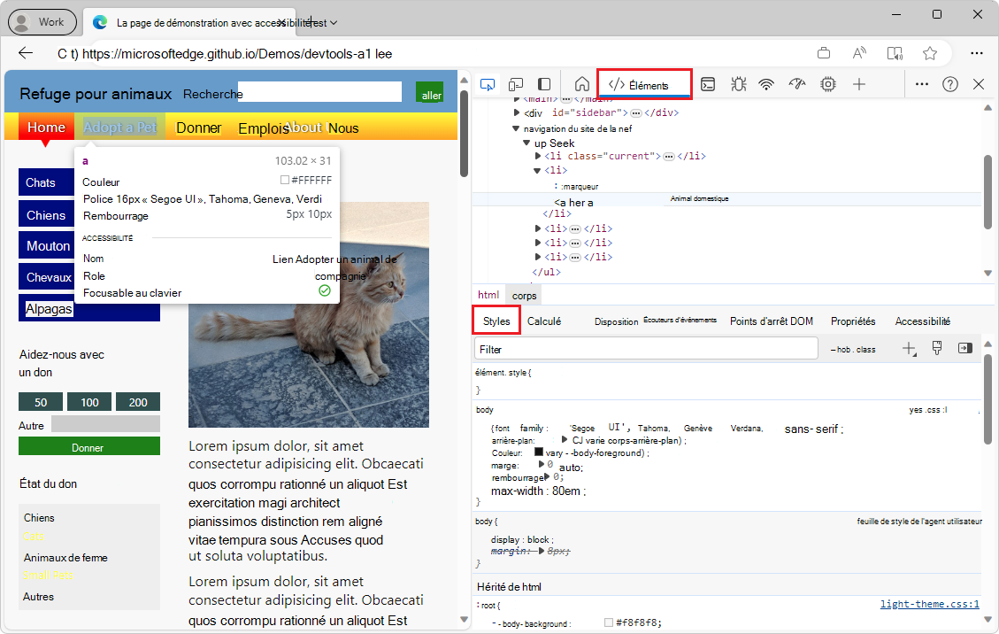 L’outil Éléments