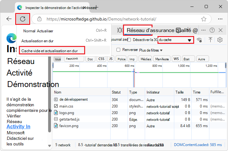 Cache vide et actualisation en dur