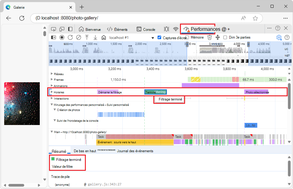 Marqueurs personnalisés dans la piste Minutage