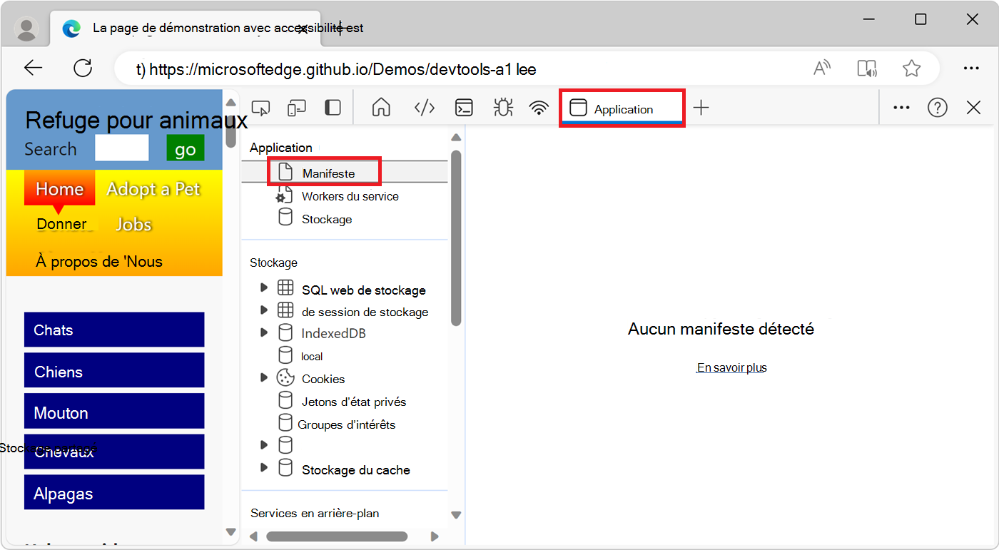L’outil Application