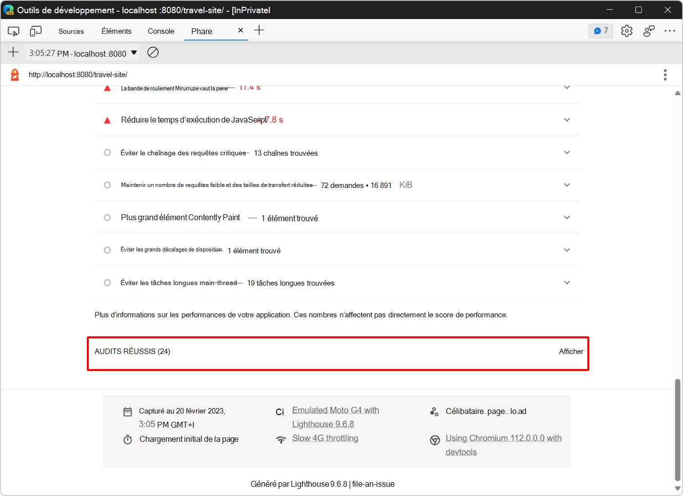 Section Audits réussis