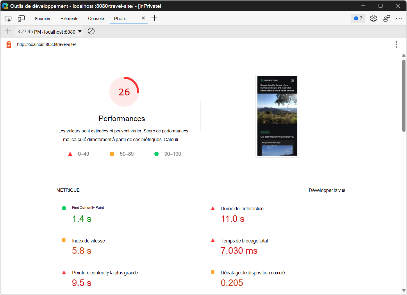 Rapport Audits après redimensionnement des images